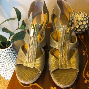 Michael Kors Gold Espadrilles Size 10